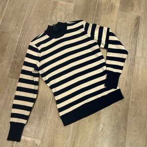 Beautiful Vintage Andrea Jovine 100% Wool Striped Mock Turtleneck Sweater M